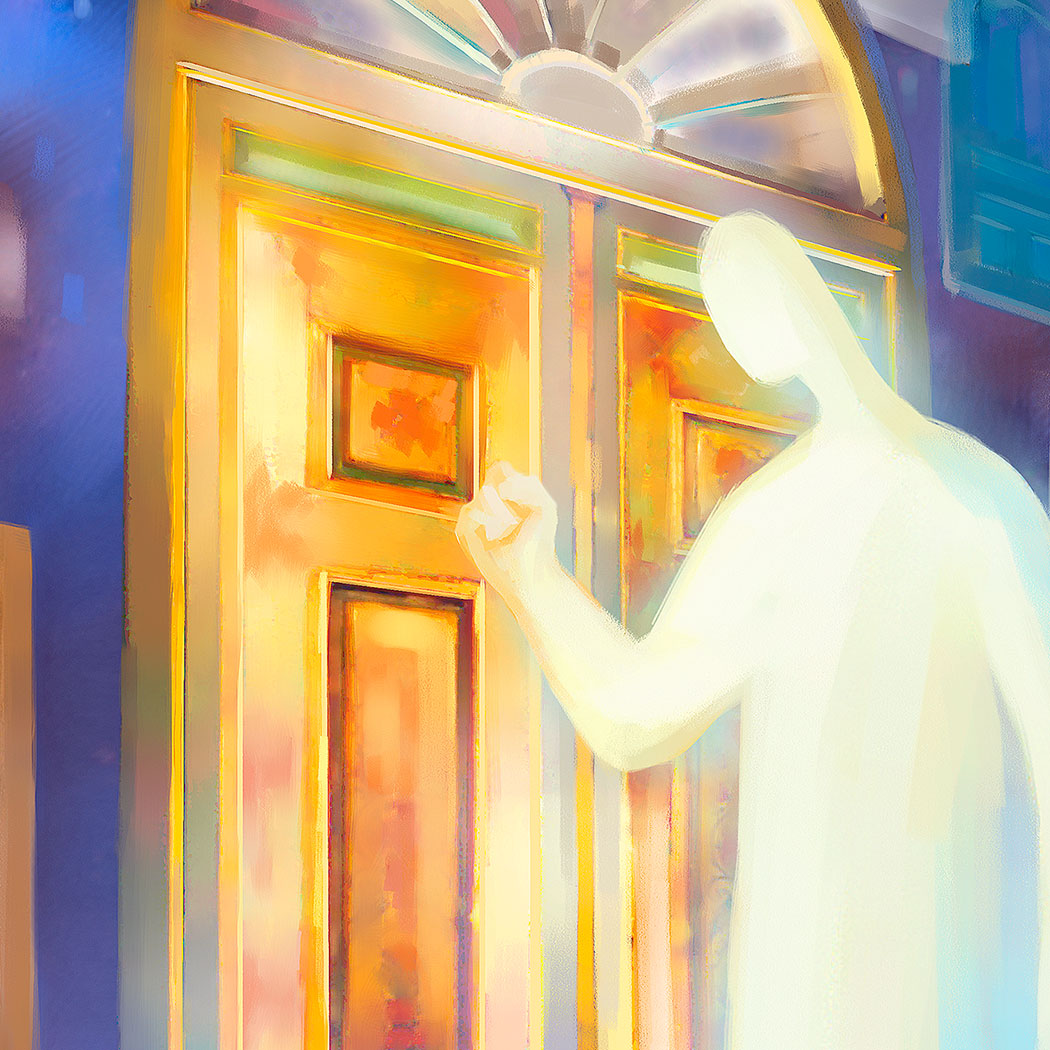 Art print - Jesus stands at the door and knocks, Revelation 3:20 - Ain Vares Art