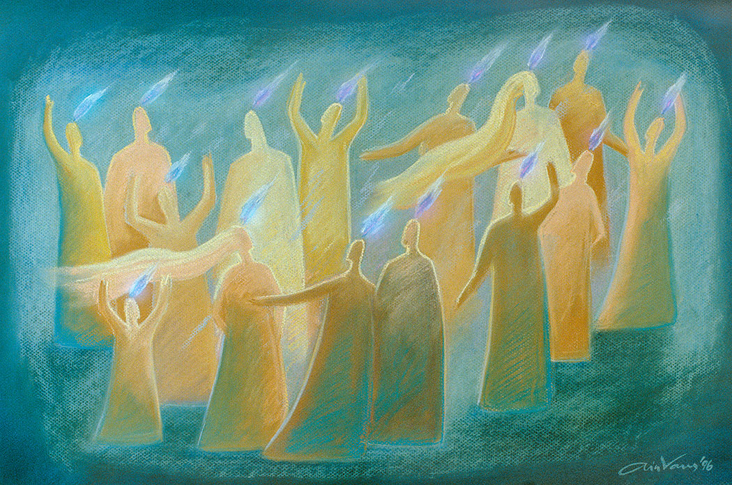 Original painting. Day of pentecost. Acts 2. Ain Vares Art