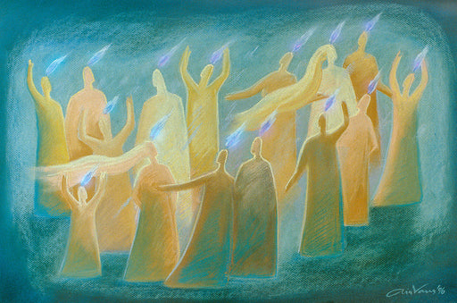 Original painting. Day of pentecost. Acts 2. Ain Vares Art