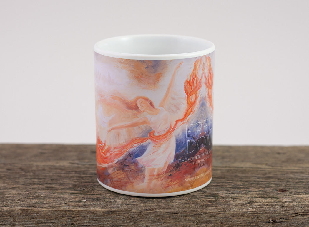 Christian coffee mug "The Power of the Blood, Hebrews 9:14"