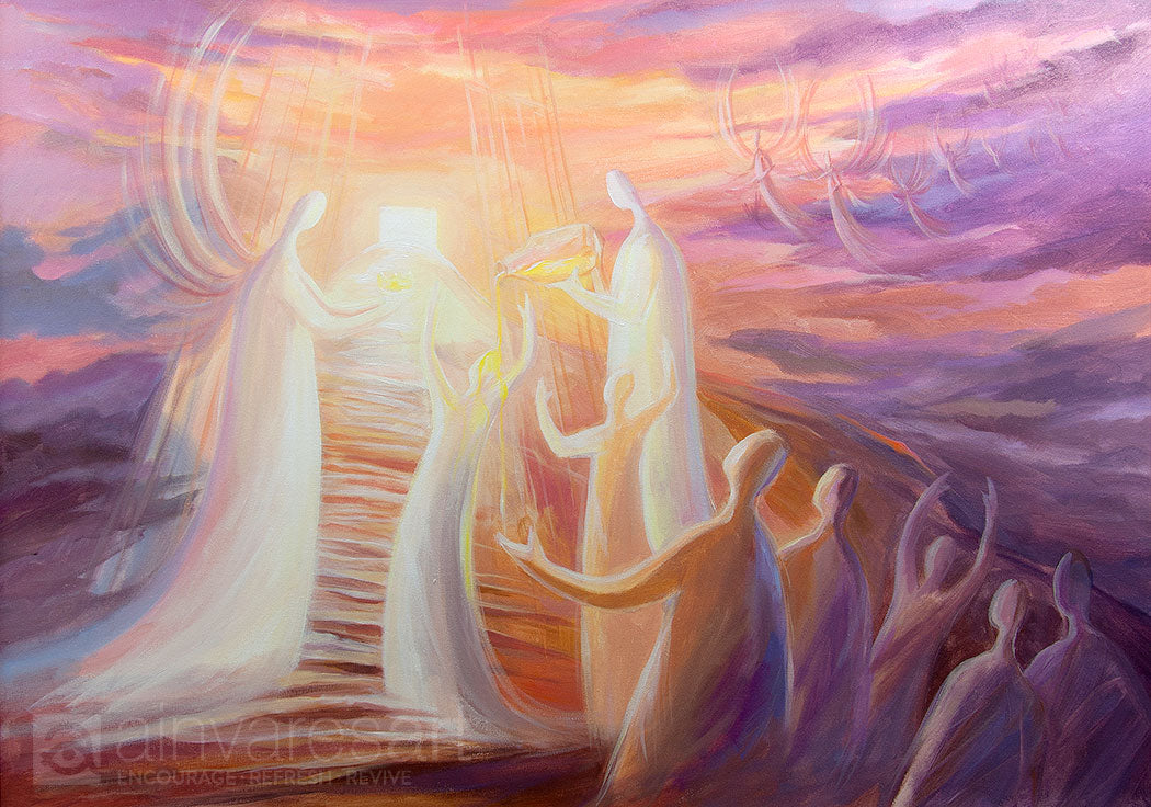 Prophetic Art Print &quot;You Honor Me by Anointing My Head with Oil&quot; Psalm 23:5, Ain Vares Art